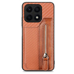 Custodia per cellulare a portafoglio con cerniera orizzontale in fibra di carbonio, For Honor X7A, For Honor X8A, For Xiaomi Poco X4 Pro 5G, For Samsung Galaxy A22 5G