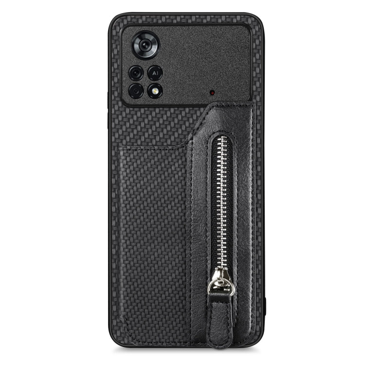 Custodia per cellulare a portafoglio con cerniera orizzontale in fibra di carbonio, For Honor X7A, For Honor X8A, For Xiaomi Poco X4 Pro 5G, For Samsung Galaxy A22 5G