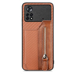 Custodia per cellulare a portafoglio con cerniera orizzontale in fibra di carbonio, For Honor X7A, For Honor X8A, For Xiaomi Poco X4 Pro 5G, For Samsung Galaxy A22 5G