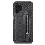 Custodia per cellulare a portafoglio con cerniera orizzontale in fibra di carbonio, For Samsung Galaxy A32 5G
