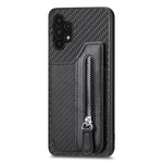 Custodia per cellulare a portafoglio con cerniera orizzontale in fibra di carbonio, For Samsung Galaxy A32 5G