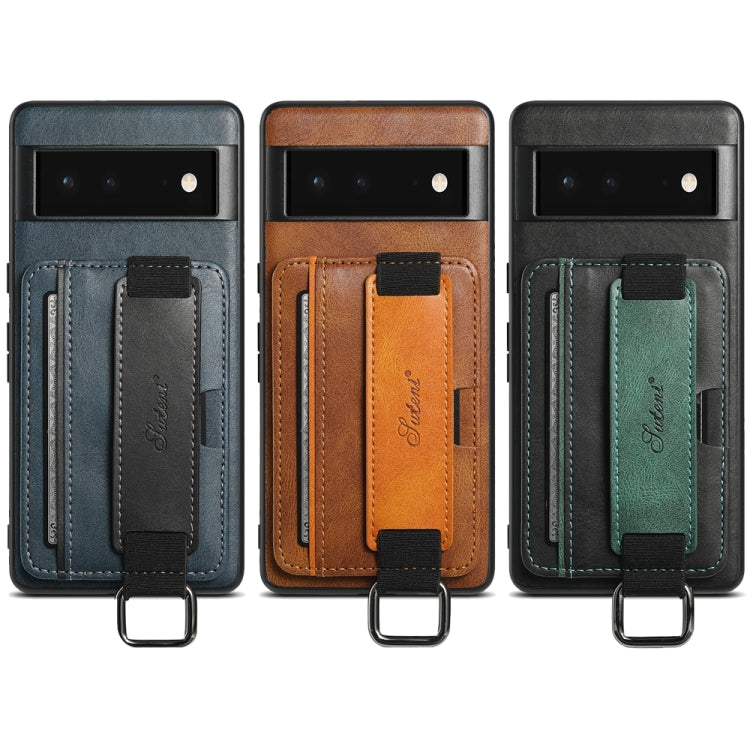 Custodia per telefono in PU con supporto per cinturino da polso per portafoglio per carte Suteni H13, For Googel Pixel 6, For Googel Pixel 6 Pro, For Googel Pixel 6a, For Googel Pixel 7 5G, For Googel Pixel 7 Pro 5G, For Googel Pixel 7a