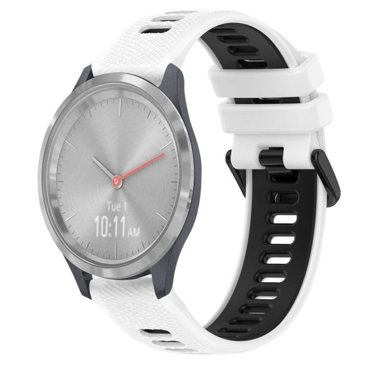 Cinturino sportivo in silicone bicolore da 18 mm, For Garmin Vivomove 3S, For Garmin Vivoactive 4S
