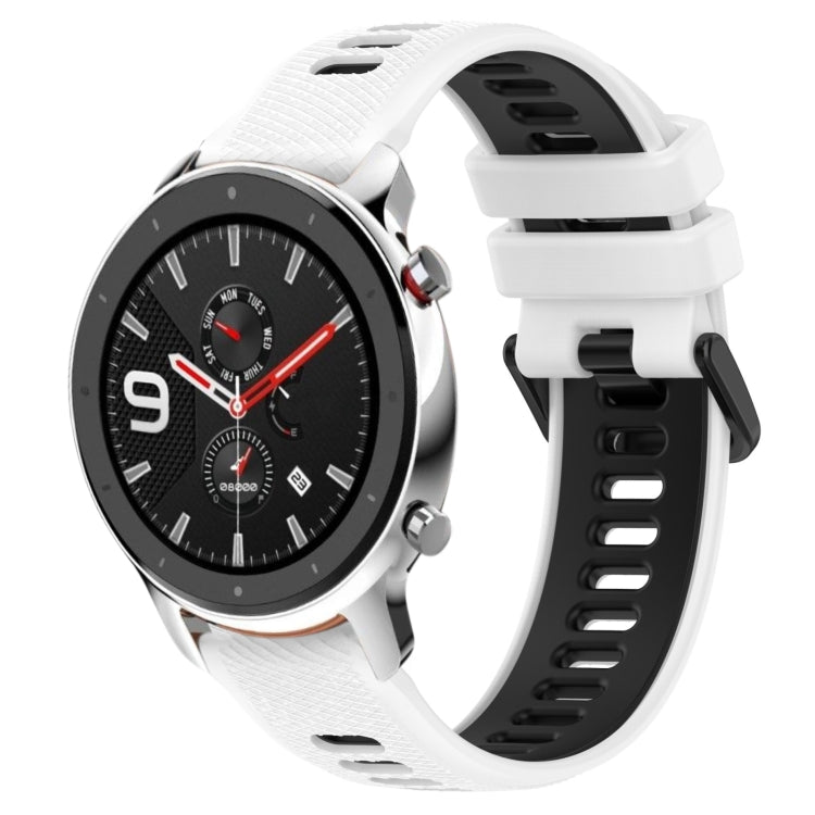 Cinturino sportivo in silicone bicolore da 22 mm, For Amazfit GTR 4, For Amazfit GTR 4 Pro