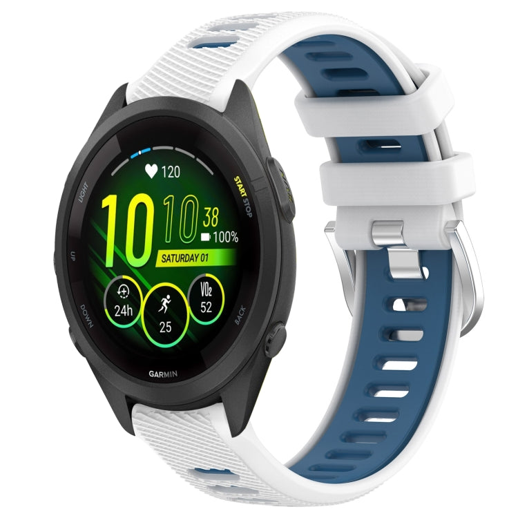 Cinturino sportivo in silicone con fibbia in acciaio bicolore da 18 mm, For Garmin Forerunner 265S, For Garmin Forerunner 265S Music