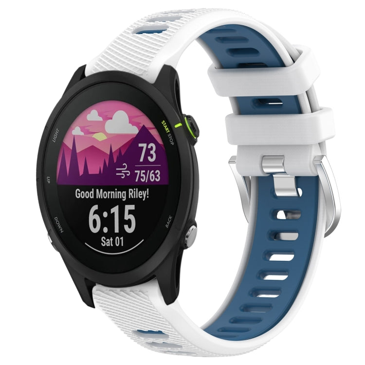 Cinturino sportivo in silicone con fibbia in acciaio bicolore da 18 mm, For Garmin Forerunner 255S Music, For Garmin Venu 2S