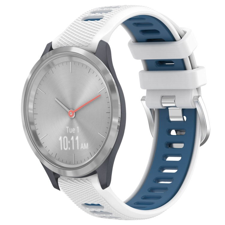 Cinturino sportivo in silicone con fibbia in acciaio bicolore da 18 mm, For Garmin Vivomove 3S, For Garmin Vivoactive 4S