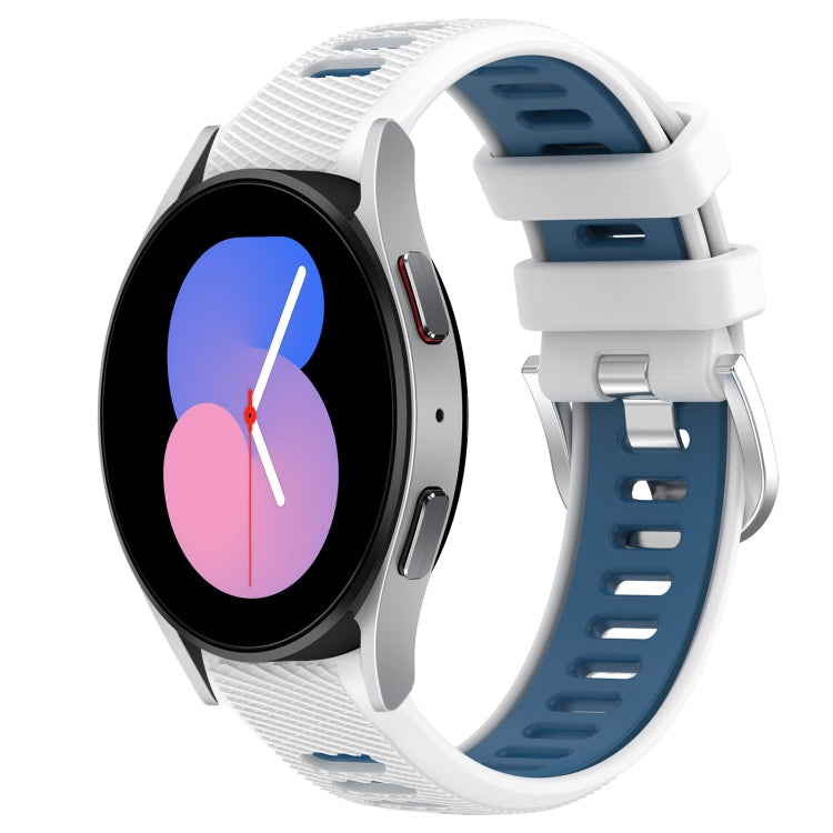 Cinturino sportivo in silicone con fibbia in acciaio bicolore da 20 mm, For Samsung Galaxy Watch5 40mm, For Samsung Galaxy Watch5 Pro 45mm