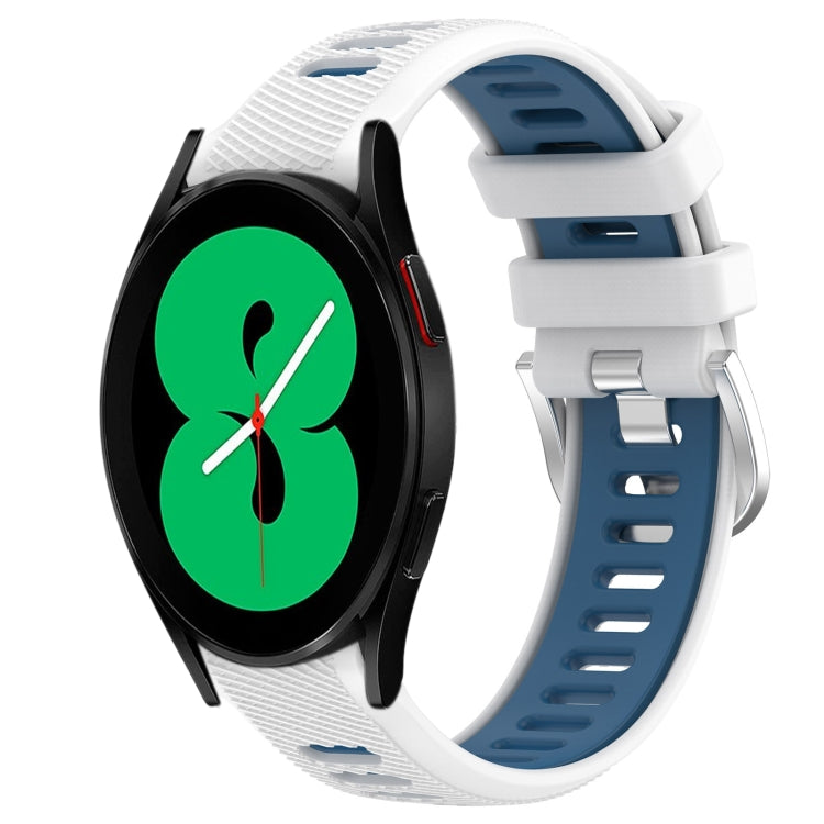 Cinturino sportivo in silicone con fibbia in acciaio bicolore da 20 mm, For Samsung Galaxy Watch4 44mm, For Samsung Galaxy Watch4 40mm