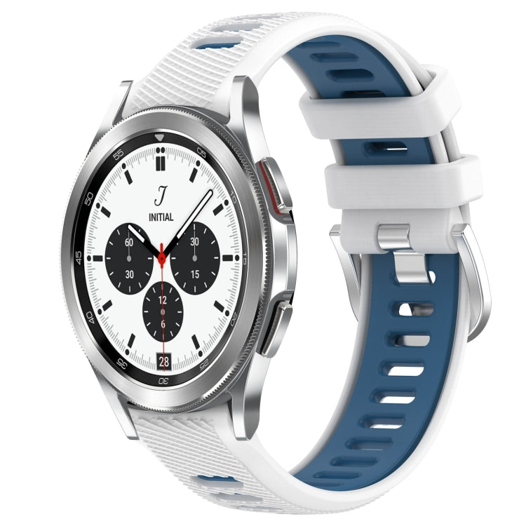 Cinturino sportivo in silicone con fibbia in acciaio bicolore da 20 mm, For Samsung  Galaxy Watch4 Classic 42mm, For Samsung  Galaxy Watch4 Classic 46mm