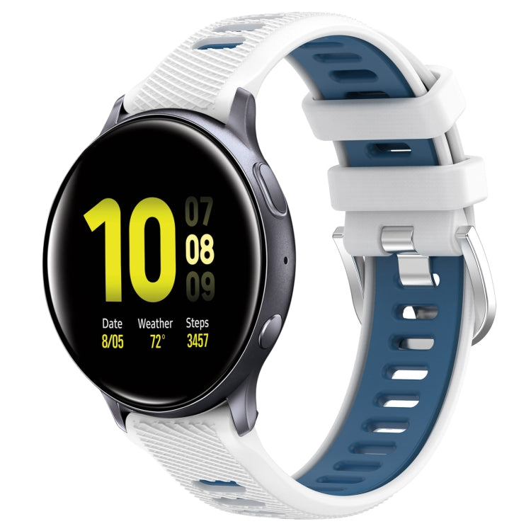Cinturino sportivo in silicone con fibbia in acciaio bicolore da 20 mm, For Samsung Galaxy Watch Active2 40mm, For Samsung Galaxy Watch Active2 44mm