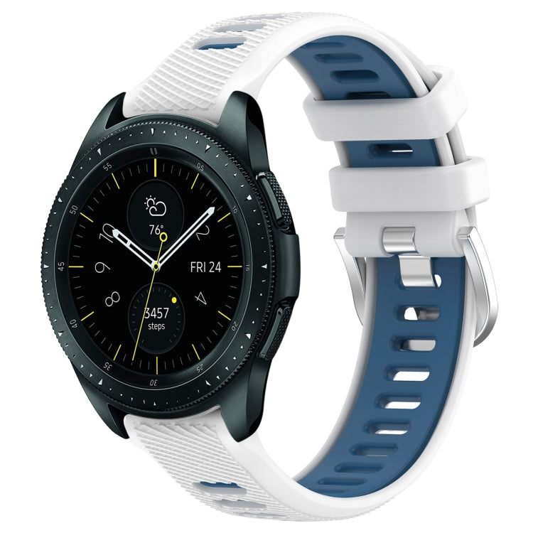 Cinturino sportivo in silicone con fibbia in acciaio bicolore da 20 mm, For Samsung Galaxy Watch 42mm, For Samsung Galaxy Watch 6 Classic 47mm