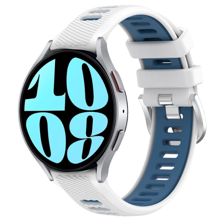 Cinturino sportivo in silicone con fibbia in acciaio bicolore da 20 mm, For Samsung Galaxy Watch 6 44mm, For Samsung Galaxy Watch5 44mm
