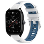 Cinturino per orologio con fibbia in acciaio siliconato a due colori con trama incrociata da 22 mm, For Amazfit GTR Mini, For Amazfit GTS 4