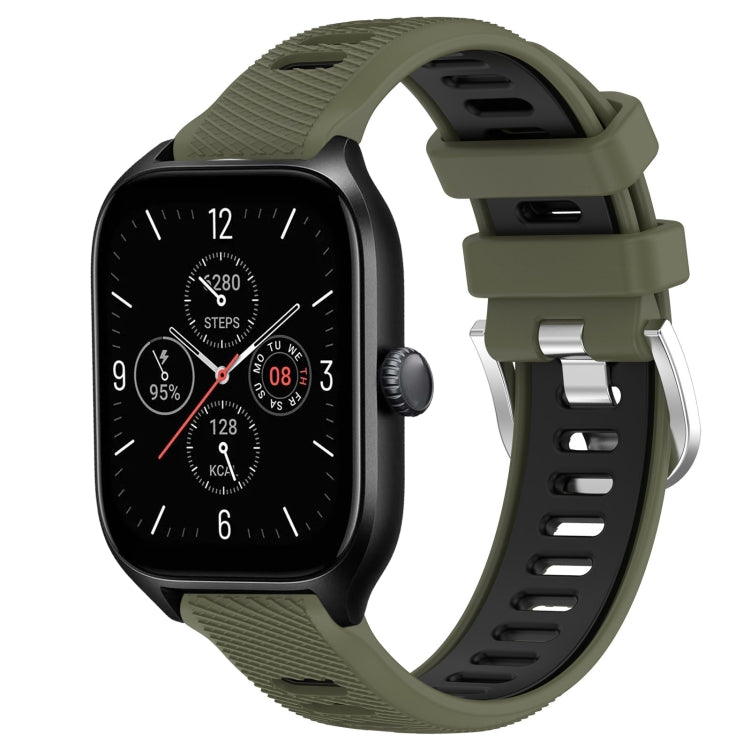 Cinturino per orologio con fibbia in acciaio siliconato a due colori con trama incrociata da 22 mm, For Amazfit GTR Mini, For Amazfit GTS 4