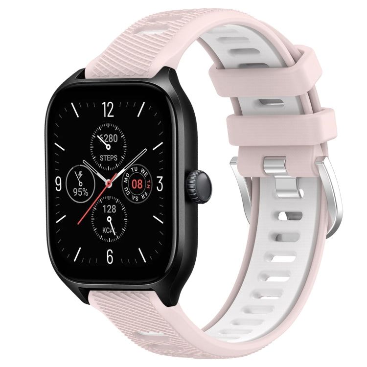 Cinturino per orologio con fibbia in acciaio siliconato a due colori con trama incrociata da 22 mm, For Amazfit GTR Mini, For Amazfit GTS 4