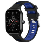 Cinturino per orologio con fibbia in acciaio siliconato a due colori con trama incrociata da 22 mm, For Amazfit GTR Mini, For Amazfit GTS 4