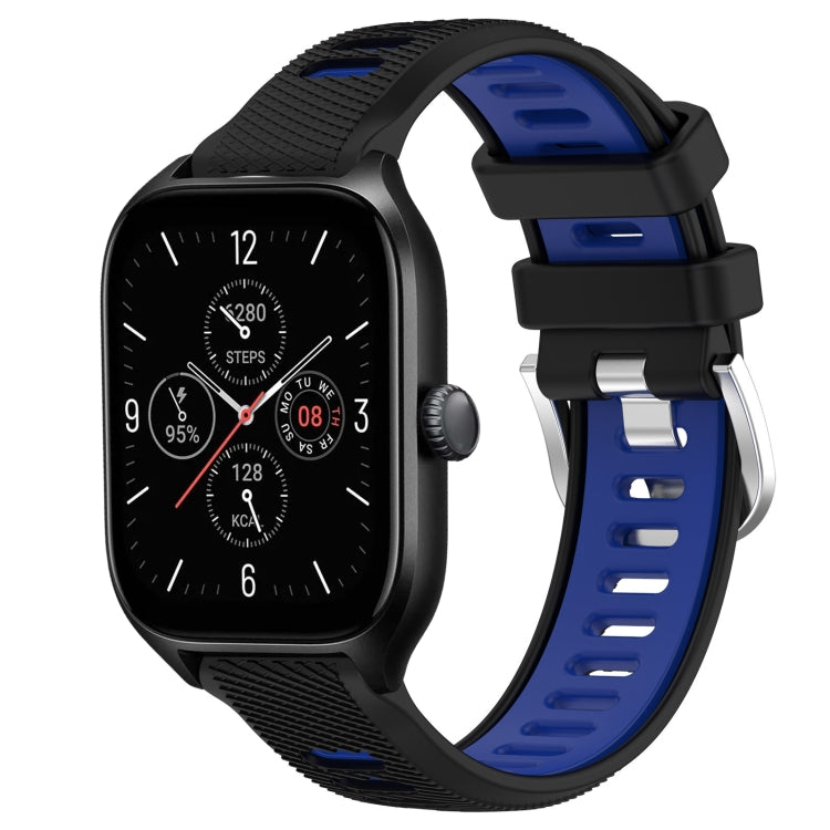 Cinturino per orologio con fibbia in acciaio siliconato a due colori con trama incrociata da 22 mm, For Amazfit GTR Mini, For Amazfit GTS 4