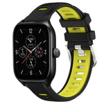 Cinturino per orologio con fibbia in acciaio siliconato a due colori con trama incrociata da 22 mm, For Amazfit GTR Mini, For Amazfit GTS 4