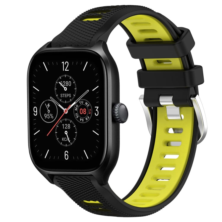Cinturino per orologio con fibbia in acciaio siliconato a due colori con trama incrociata da 22 mm, For Amazfit GTR Mini, For Amazfit GTS 4