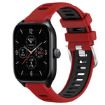 Cinturino per orologio con fibbia in acciaio siliconato a due colori con trama incrociata da 22 mm, For Amazfit GTR Mini, For Amazfit GTS 4