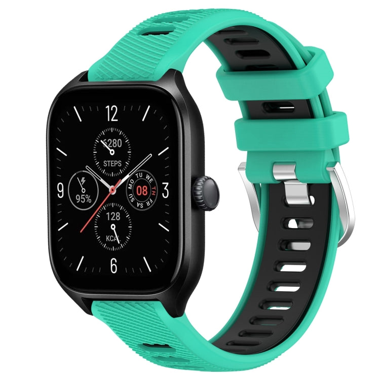 Cinturino per orologio con fibbia in acciaio siliconato a due colori con trama incrociata da 22 mm, For Amazfit GTR Mini, For Amazfit GTS 4