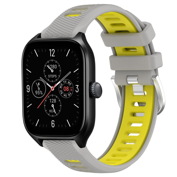 Cinturino per orologio con fibbia in acciaio siliconato a due colori con trama incrociata da 22 mm, For Amazfit GTR Mini, For Amazfit GTS 4