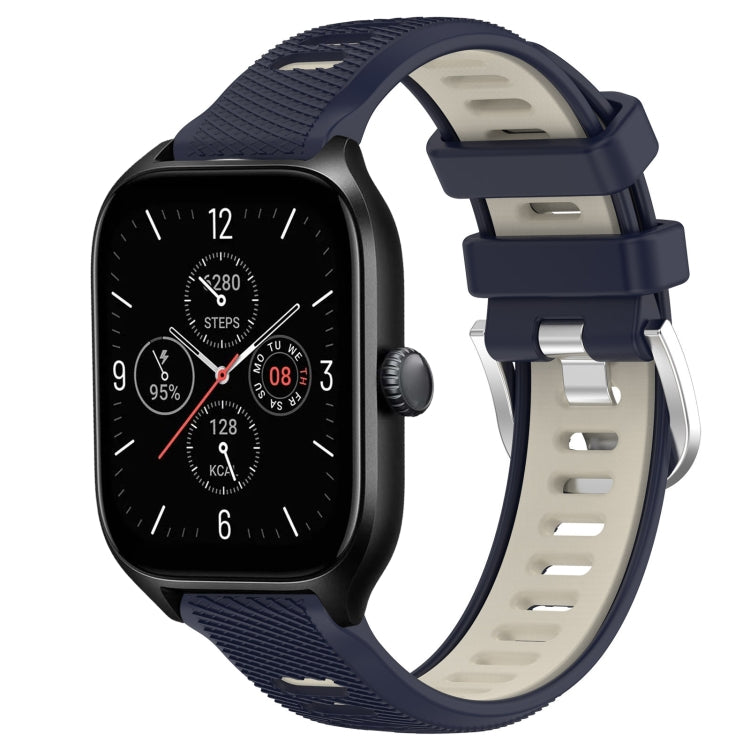 Cinturino per orologio con fibbia in acciaio siliconato a due colori con trama incrociata da 22 mm, For Amazfit GTR Mini, For Amazfit GTS 4
