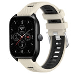Cinturino per orologio con fibbia in acciaio siliconato a due colori con trama incrociata da 22 mm, For Amazfit GTR Mini, For Amazfit GTS 4