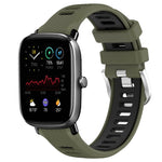 Cinturino per orologio con fibbia in acciaio siliconato a due colori con trama incrociata da 22 mm, For Amazfit GTR Mini, For Amazfit GTS 4