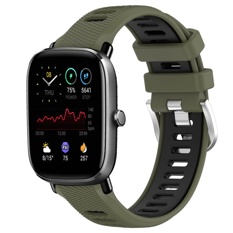 Cinturino per orologio con fibbia in acciaio siliconato a due colori con trama incrociata da 22 mm, For Amazfit GTR Mini, For Amazfit GTS 4
