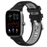 Cinturino per orologio con fibbia in acciaio siliconato a due colori con trama incrociata da 22 mm, For Amazfit GTR Mini, For Amazfit GTS 4