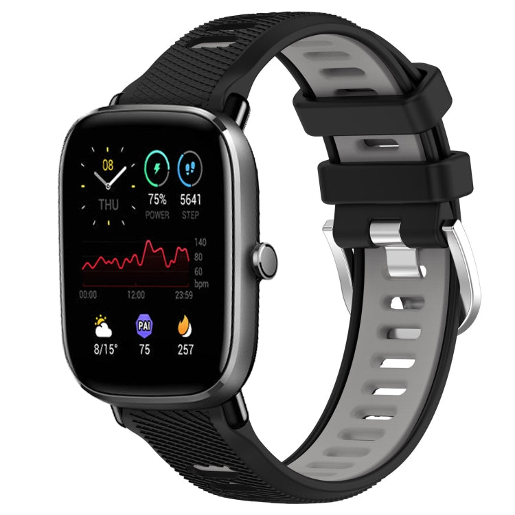 Cinturino per orologio con fibbia in acciaio siliconato a due colori con trama incrociata da 22 mm, For Amazfit GTR Mini, For Amazfit GTS 4