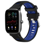 Cinturino per orologio con fibbia in acciaio siliconato a due colori con trama incrociata da 22 mm, For Amazfit GTR Mini, For Amazfit GTS 4