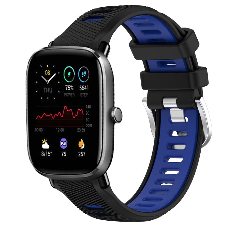 Cinturino per orologio con fibbia in acciaio siliconato a due colori con trama incrociata da 22 mm, For Amazfit GTR Mini, For Amazfit GTS 4