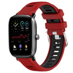 Cinturino per orologio con fibbia in acciaio siliconato a due colori con trama incrociata da 22 mm, For Amazfit GTR Mini, For Amazfit GTS 4