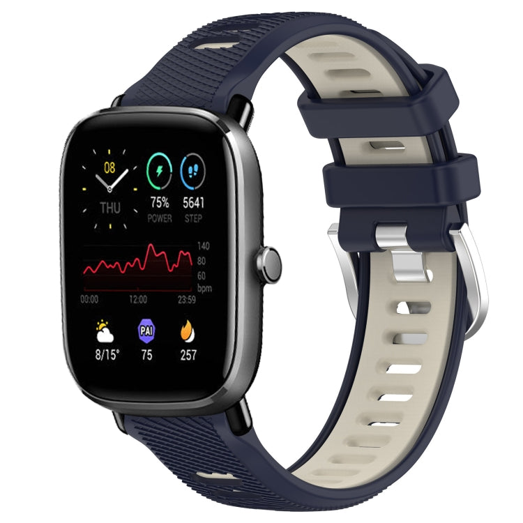 Cinturino per orologio con fibbia in acciaio siliconato a due colori con trama incrociata da 22 mm, For Amazfit GTR Mini, For Amazfit GTS 4