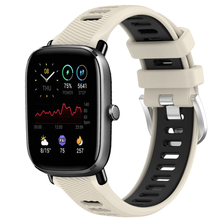 Cinturino per orologio con fibbia in acciaio siliconato a due colori con trama incrociata da 22 mm, For Amazfit GTR Mini, For Amazfit GTS 4