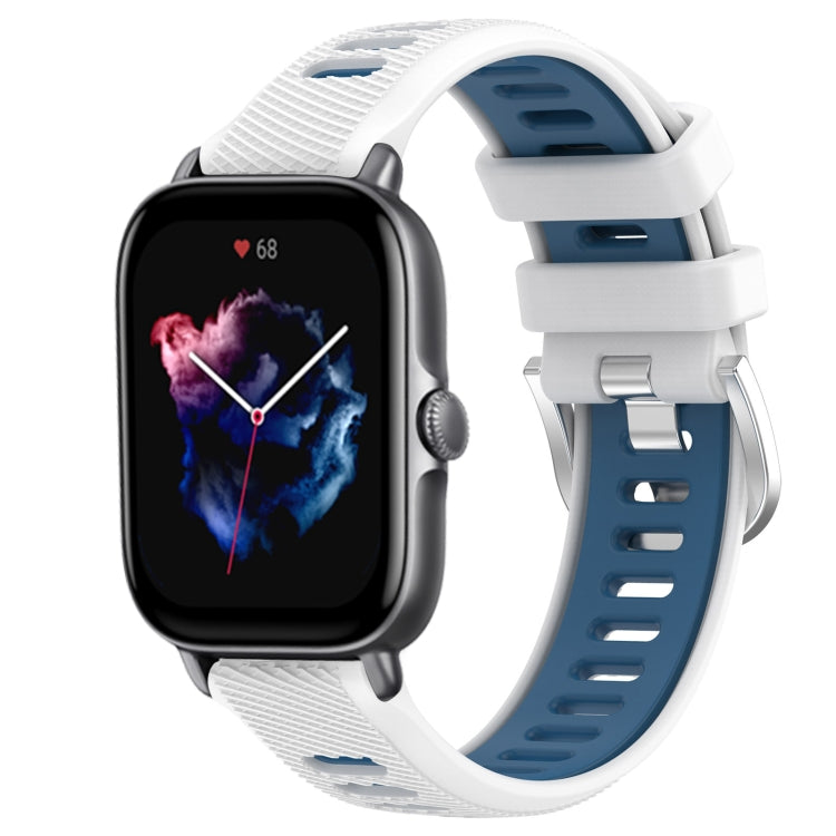 Cinturino per orologio con fibbia in acciaio siliconato a due colori con trama incrociata da 22 mm, For Amazfit GTS 4 Mini, For Amazfit GTS 3