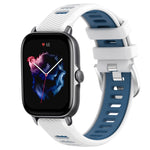 Cinturino per orologio con fibbia in acciaio siliconato a due colori con trama incrociata da 22 mm, For Amazfit GTS 4 Mini, For Amazfit GTS 3