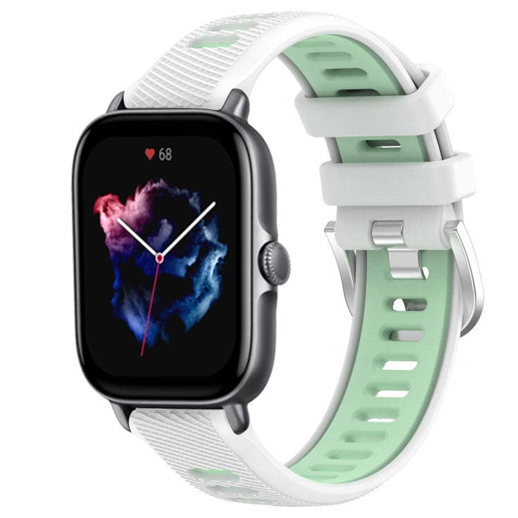 Cinturino per orologio con fibbia in acciaio siliconato a due colori con trama incrociata da 22 mm, For Amazfit GTS 4 Mini, For Amazfit GTS 3