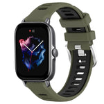 Cinturino per orologio con fibbia in acciaio siliconato a due colori con trama incrociata da 22 mm, For Amazfit GTS 4 Mini, For Amazfit GTS 3