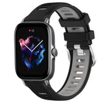 Cinturino per orologio con fibbia in acciaio siliconato a due colori con trama incrociata da 22 mm, For Amazfit GTS 4 Mini, For Amazfit GTS 3