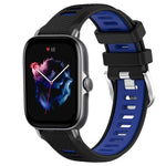 Cinturino per orologio con fibbia in acciaio siliconato a due colori con trama incrociata da 22 mm, For Amazfit GTS 4 Mini, For Amazfit GTS 3