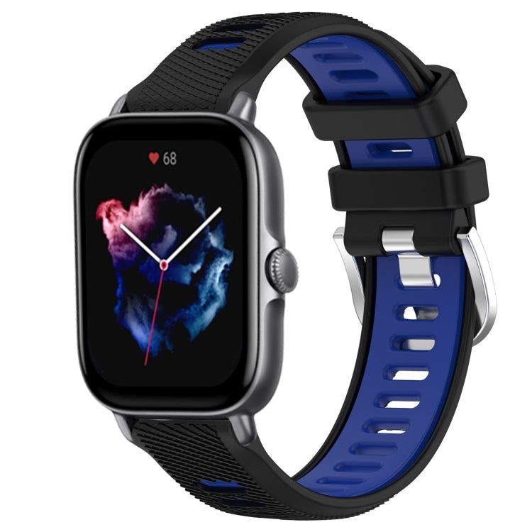 Cinturino per orologio con fibbia in acciaio siliconato a due colori con trama incrociata da 22 mm, For Amazfit GTS 4 Mini, For Amazfit GTS 3