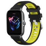 Cinturino per orologio con fibbia in acciaio siliconato a due colori con trama incrociata da 22 mm, For Amazfit GTS 4 Mini, For Amazfit GTS 3