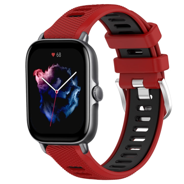 Cinturino per orologio con fibbia in acciaio siliconato a due colori con trama incrociata da 22 mm, For Amazfit GTS 4 Mini, For Amazfit GTS 3