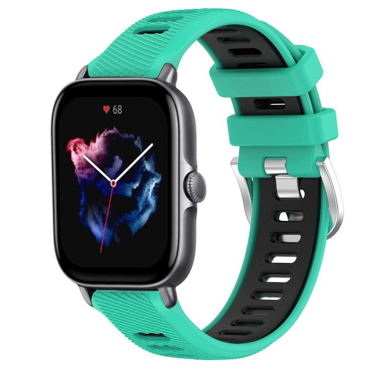 Cinturino per orologio con fibbia in acciaio siliconato a due colori con trama incrociata da 22 mm, For Amazfit GTS 4 Mini, For Amazfit GTS 3