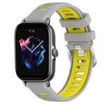 Cinturino per orologio con fibbia in acciaio siliconato a due colori con trama incrociata da 22 mm, For Amazfit GTS 4 Mini, For Amazfit GTS 3