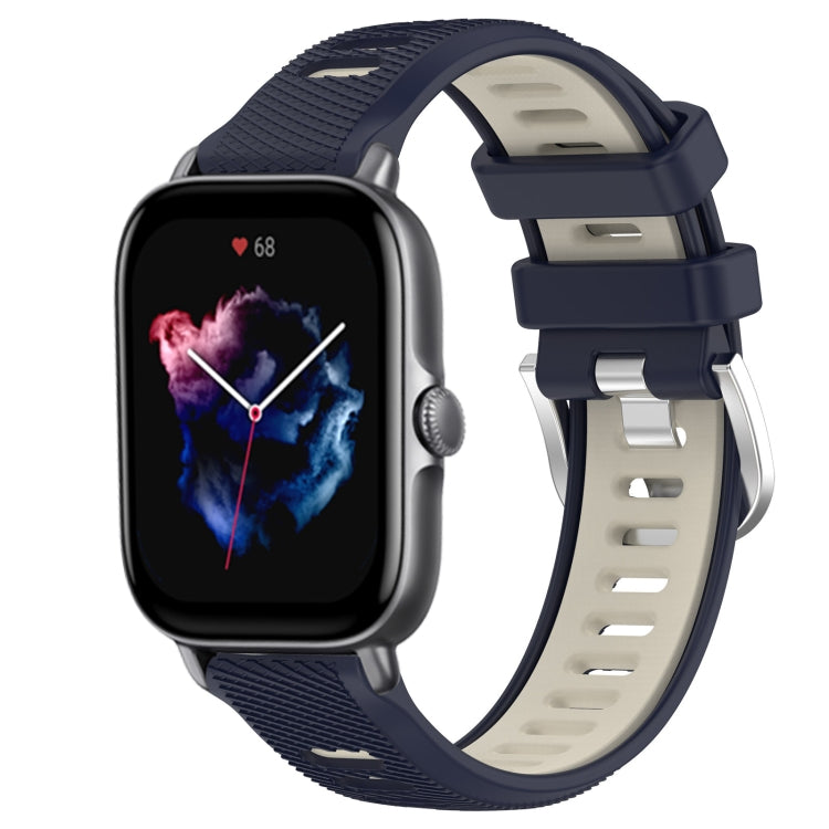 Cinturino per orologio con fibbia in acciaio siliconato a due colori con trama incrociata da 22 mm, For Amazfit GTS 4 Mini, For Amazfit GTS 3
